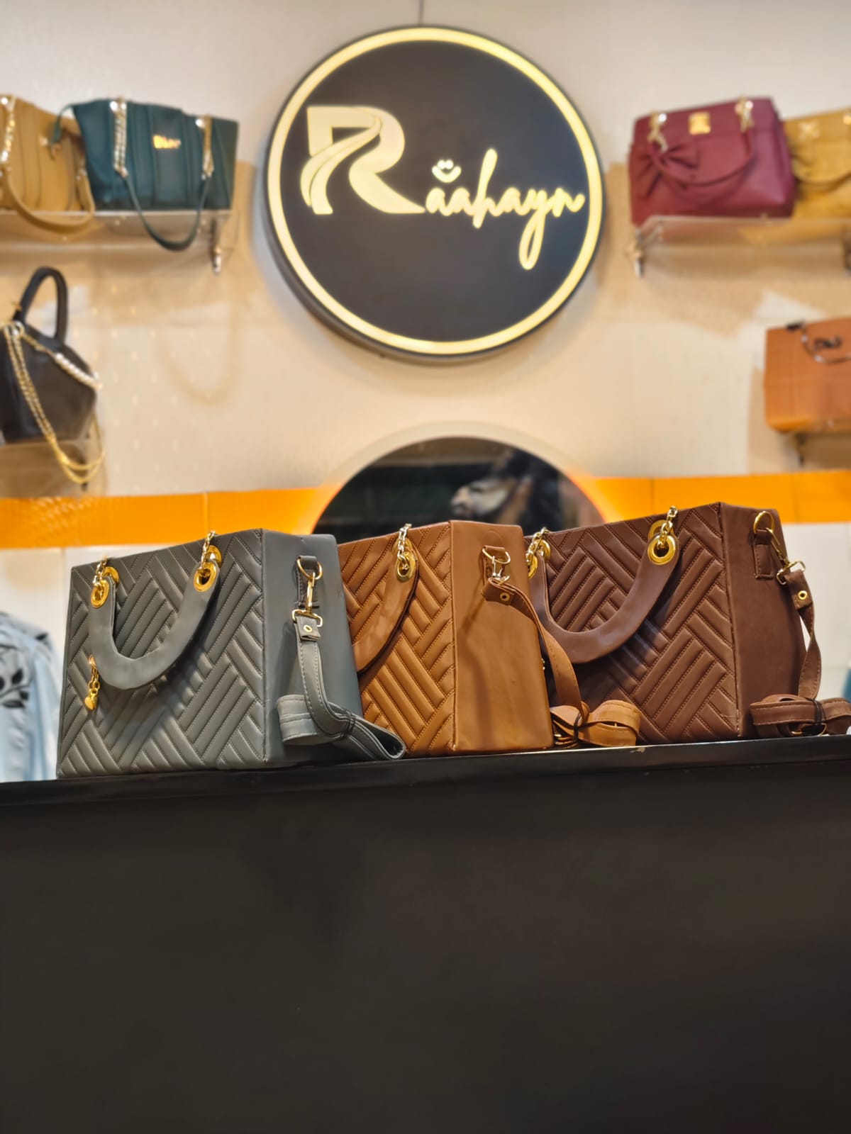 Chevron-Quilted Structured Tote