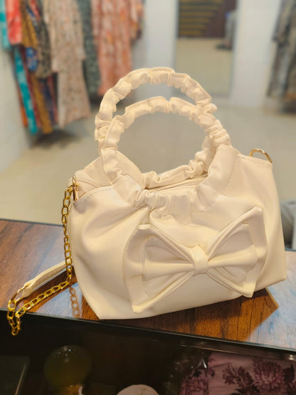 Ruched Bow Handbag