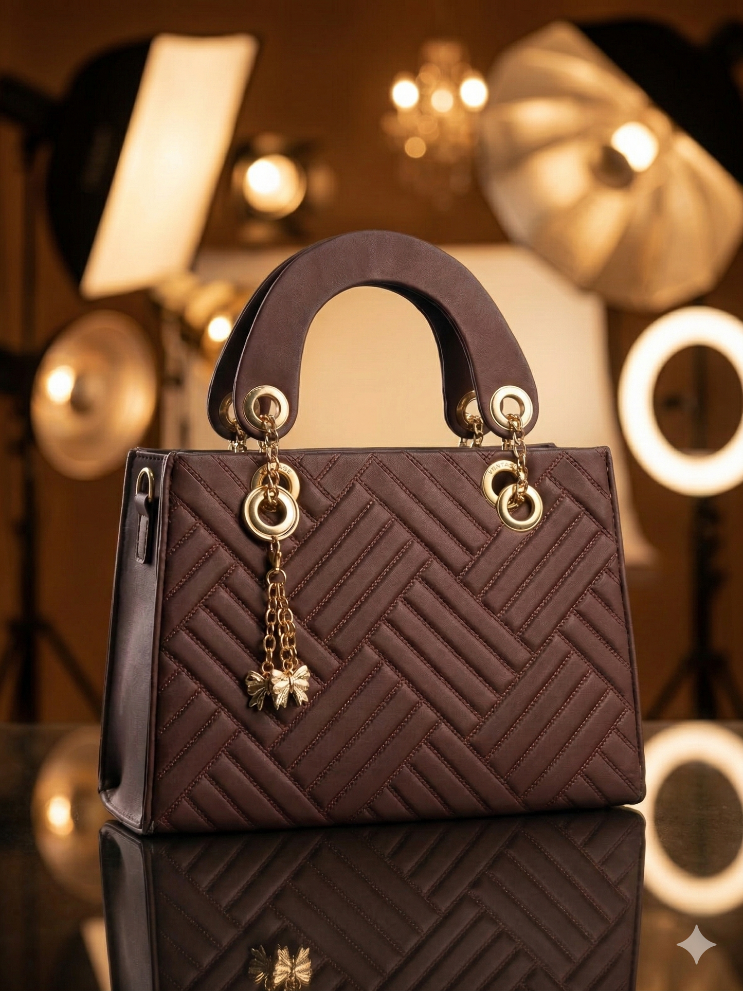 The Amara Herringbone Tote