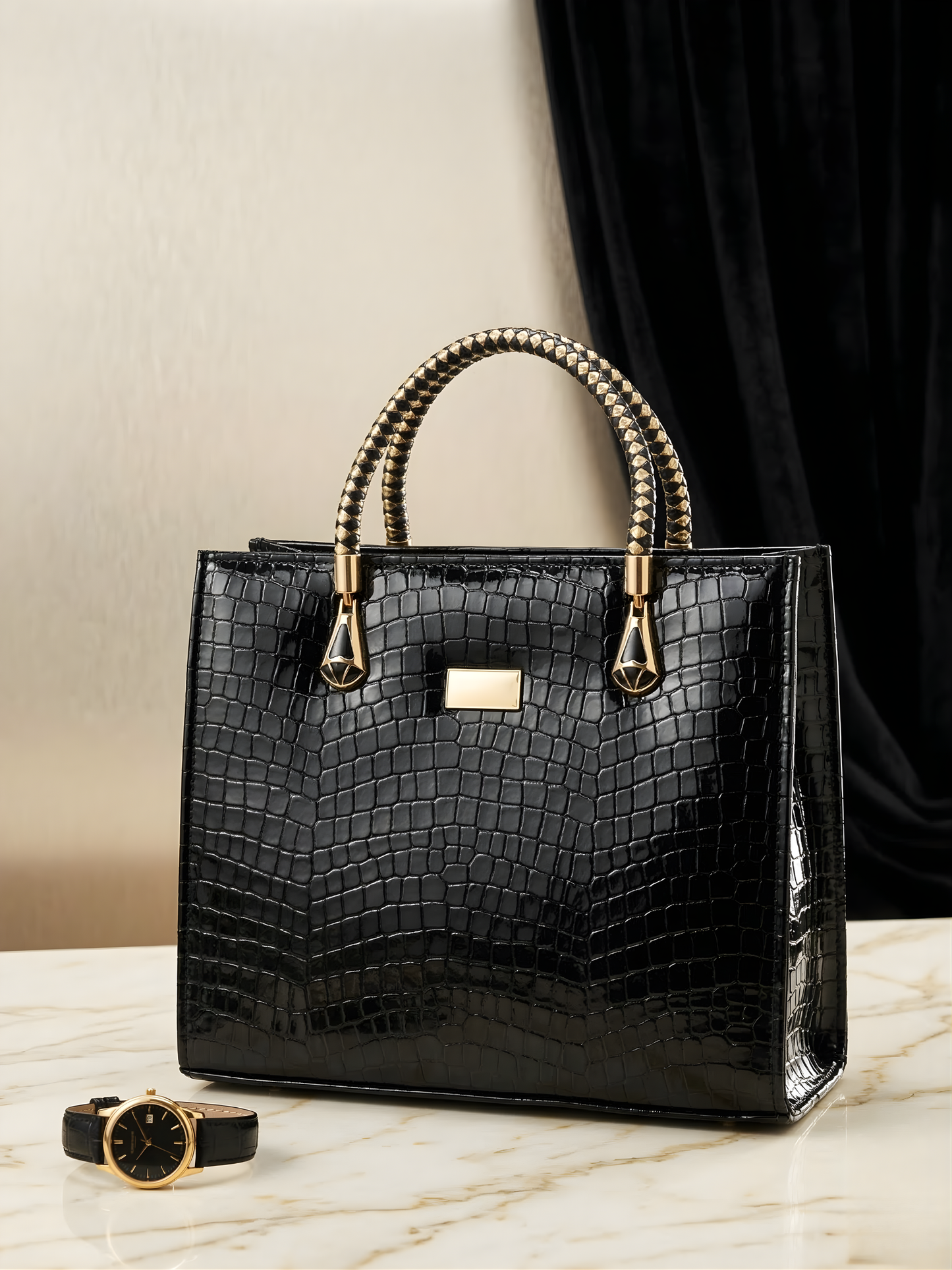 Midnight Croc Tote