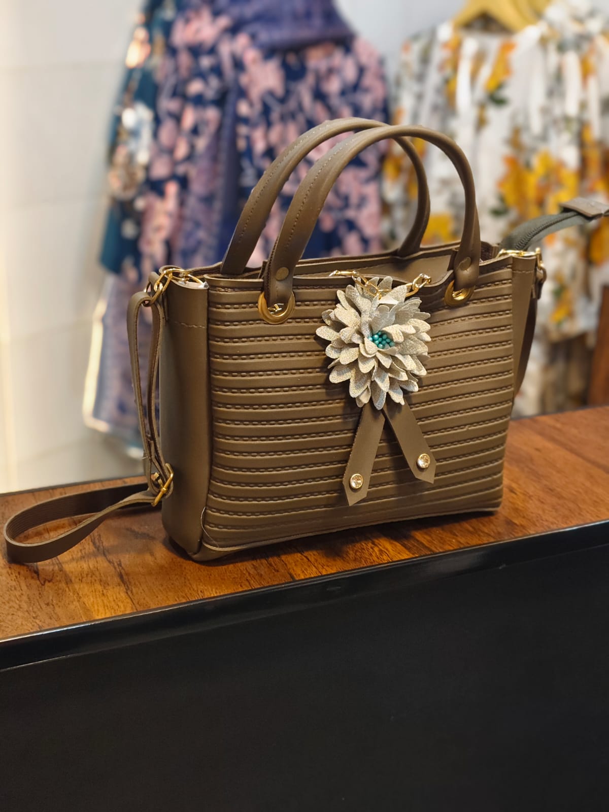 Aria Floral Top-Handle Bag