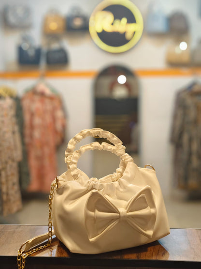 Ruched Bow Handbag